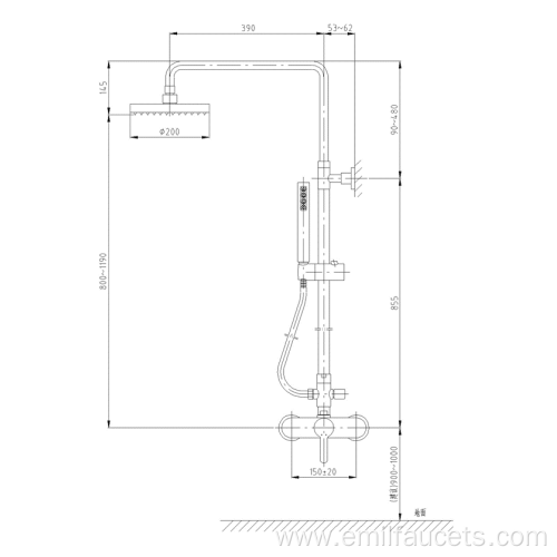 Bathroom hand shower head faucet taps set